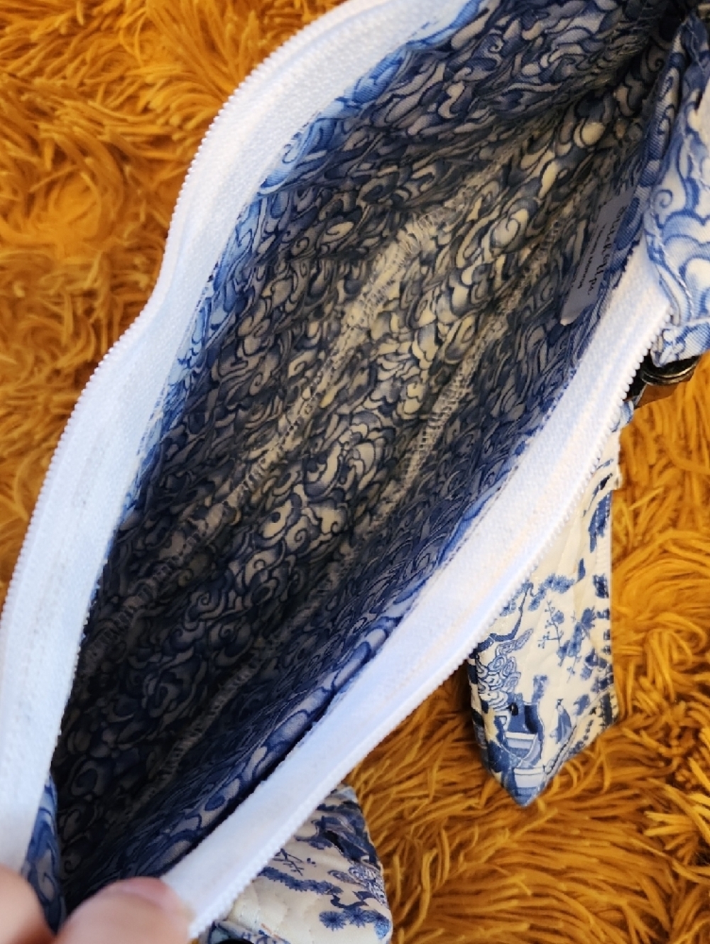 NWOT Handmade Blue & White Floral Print Mini Shoulder Bag FINAL PRICE - Picture 4 of 10
